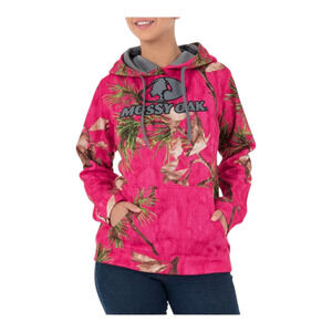 Mossy Oak Hoodie Jacket Women Sz M 8-10  Realtree HOT PINK Pullover Fleece